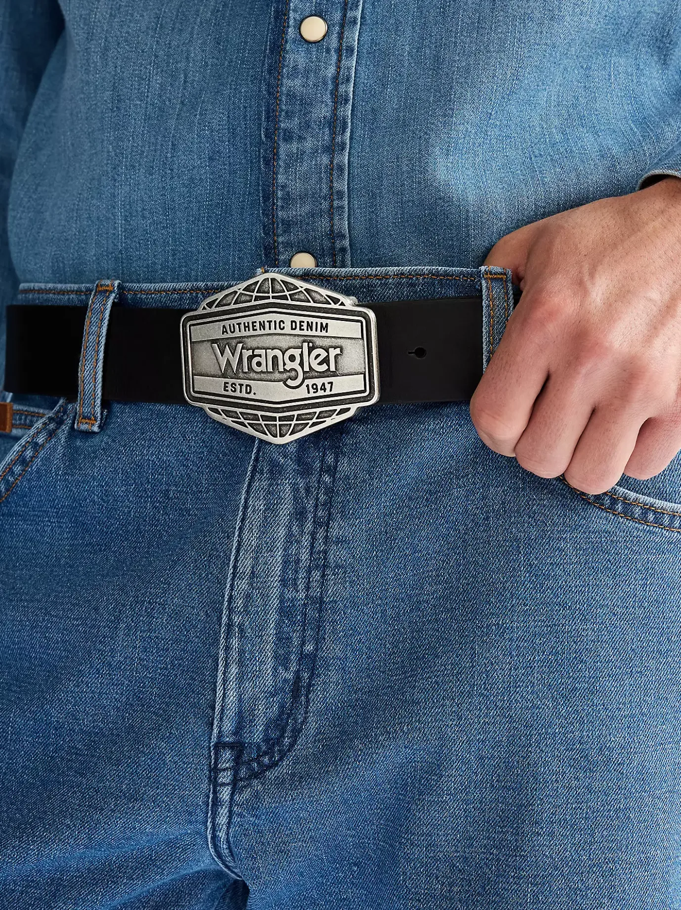 Big Buckle Leather Belt