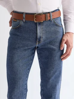 Metal Loop Leather Belt