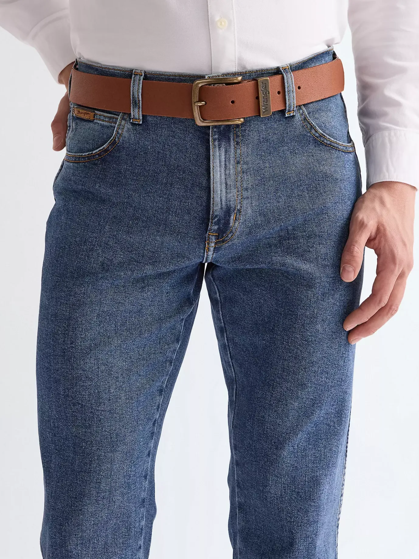 Metal Loop Leather Belt