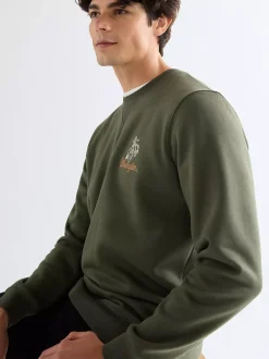 Regular Embroidery Crew Sweatshirt