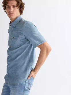 Regular Short Sleeve Chambray Shirt