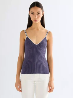 Slim Crochet Trim Tank Top