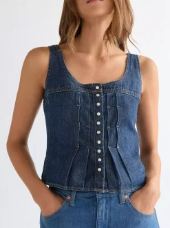 Slim Lightweight Pleated Corset Top
