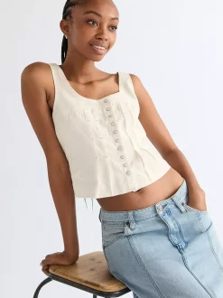 Slim Pleated Corset Top