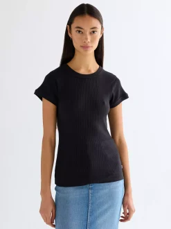 Slim Rib Capped T-Shirt