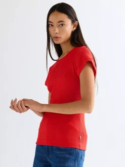 Slim Rib Capped T-Shirt
