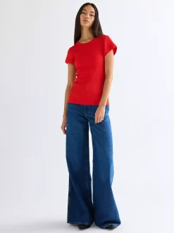 Slim Rib Capped T-Shirt